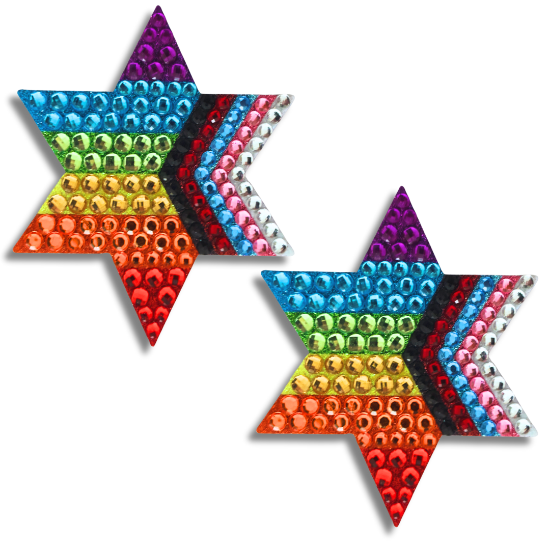 ONE LOVE Pride Progress Stars Nipple Pasties, Covers