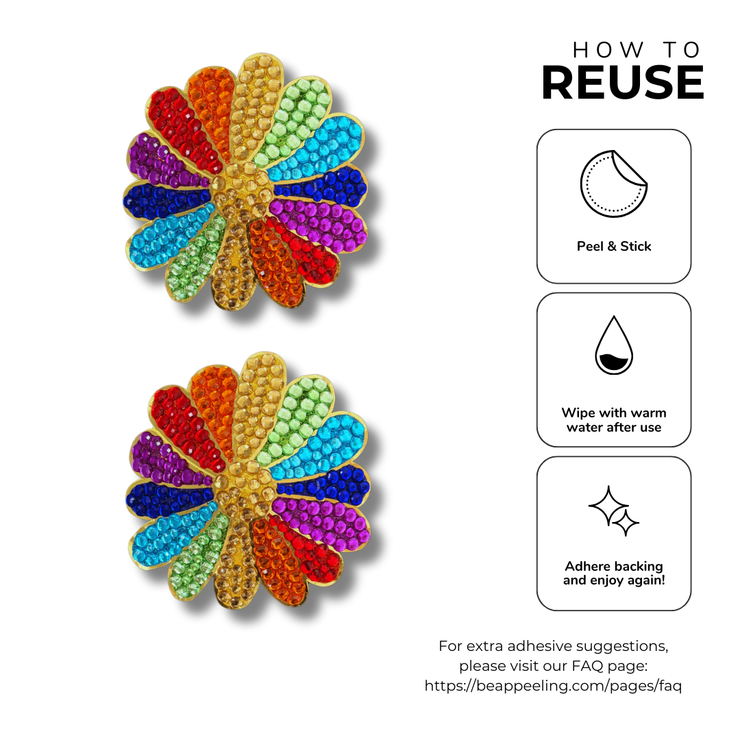 RAINBOW RADIANCE Flower Pride Dirty Martini x Appeeling Nipple Pasties LARGE (2pcs)