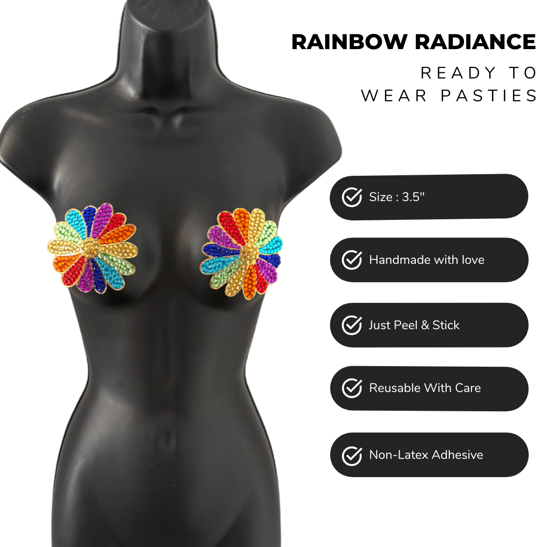 RAINBOW RADIANCE Flower Pride Dirty Martini x Appeeling Nipple Pasties LARGE (2pcs)