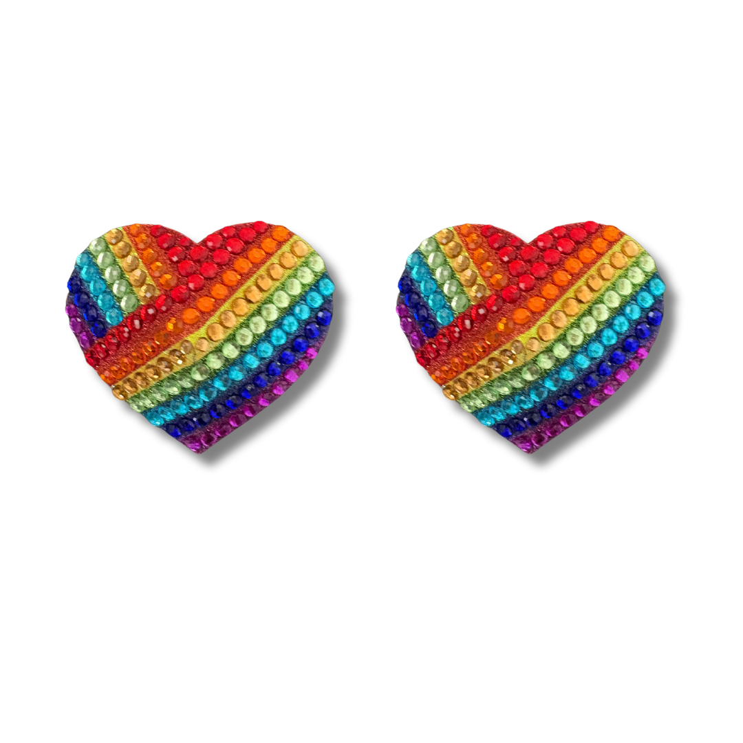 LOVE SENSATION Pride Flag Rainbow Heart Dirty Martini x Appeeling Nipple Pasties (2 pcs)