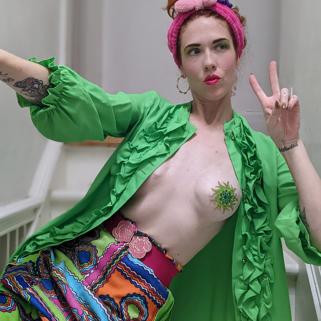 PAQUETE DIOSA VERDE 2 pares de hermosas empanadas de pezones verdes, cubiertas (4 piezas) para lencería Carnaval Burlesque Rave - OFERTA