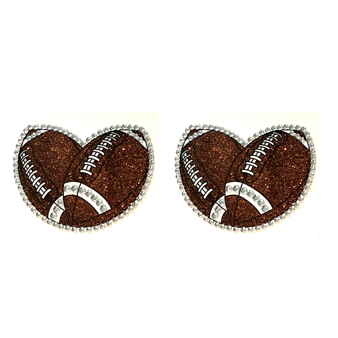 HALFTIME SHOW Football Glitter & Gem Nipple Pasty, Couvre-tétons (2pcs) pour les festivals de lingerie Carnaval Burlesque Rave