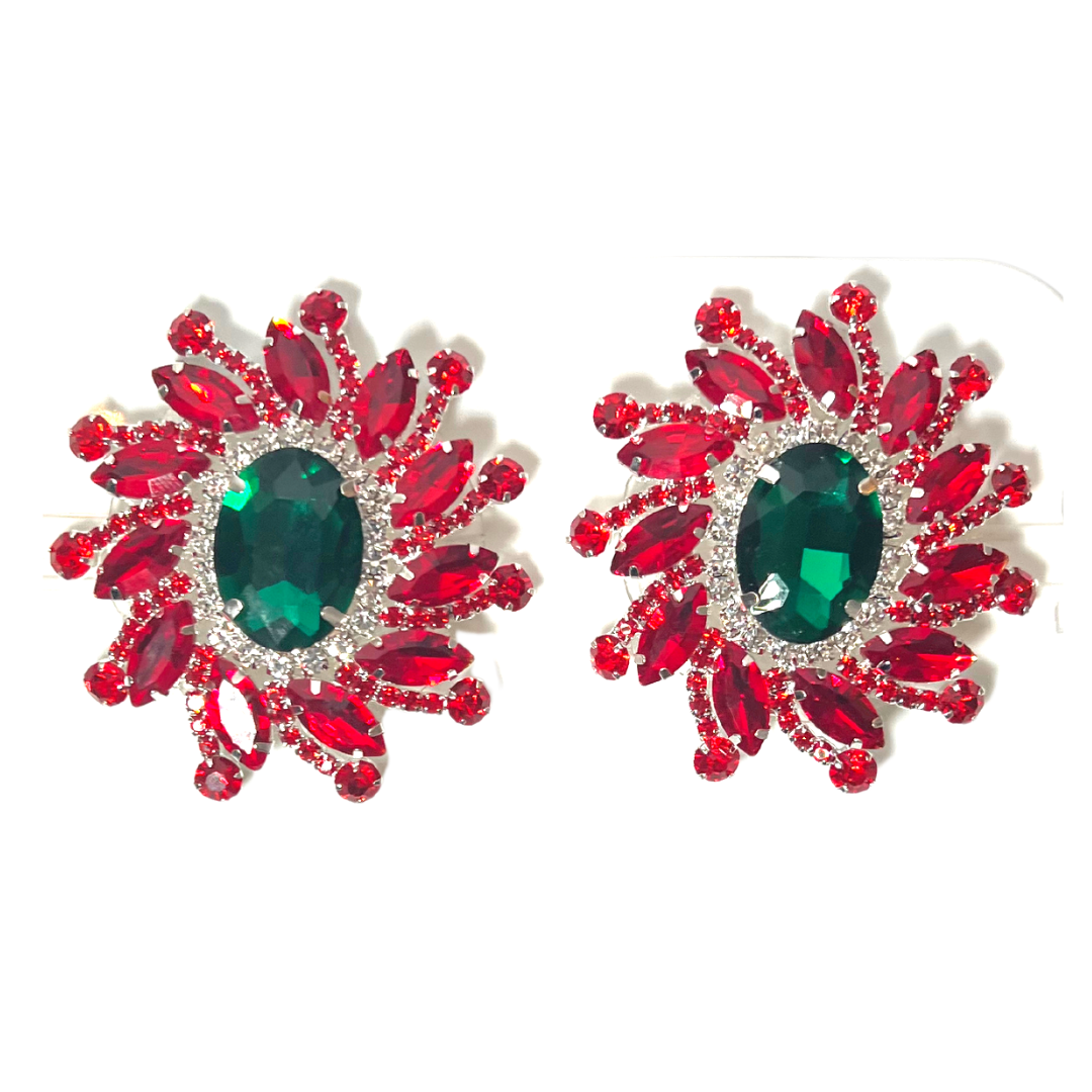 GUI - Ruby Emerald & Rhinestone Nipple Pasties, Covers (2pcs) pour les festivals, Carnival Raves Burlesque Lingerie