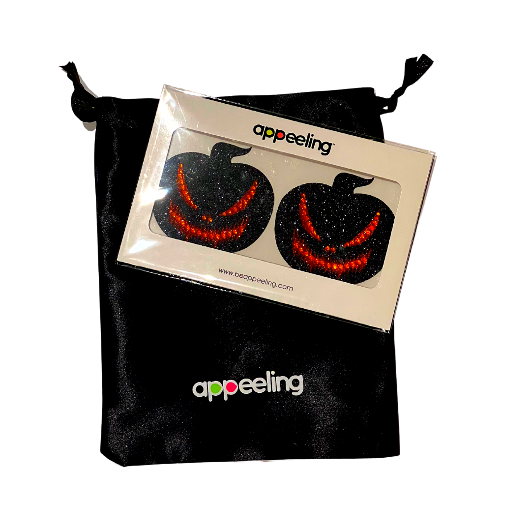 SCARY SPICE Citrouille Glitter & Crystal Complexe Nipple Pasties, Covers (2pcs) pour Burlesque Raves Lingerie Raves et Festivals