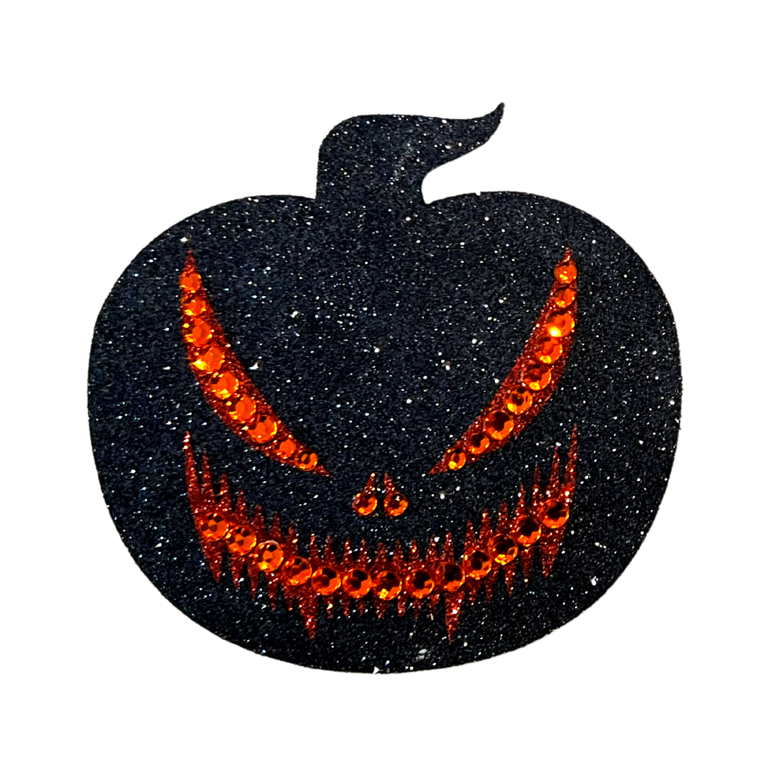SCARY SPICE Citrouille Glitter & Crystal Complexe Nipple Pasties, Covers (2pcs) pour Burlesque Raves Lingerie Raves et Festivals