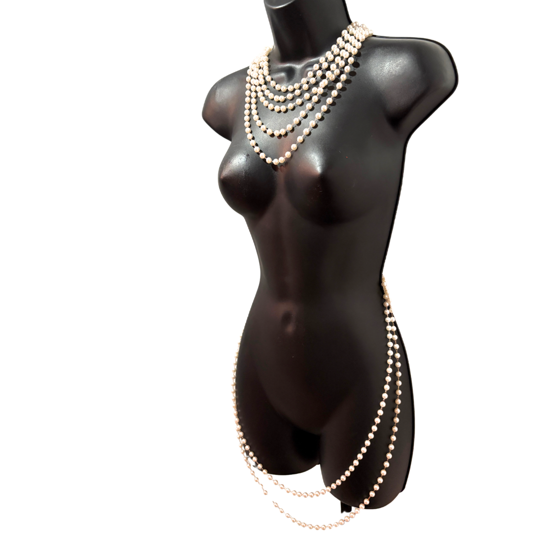 PEARL AFFAIR Handmade Cascading Pearl Body Chain