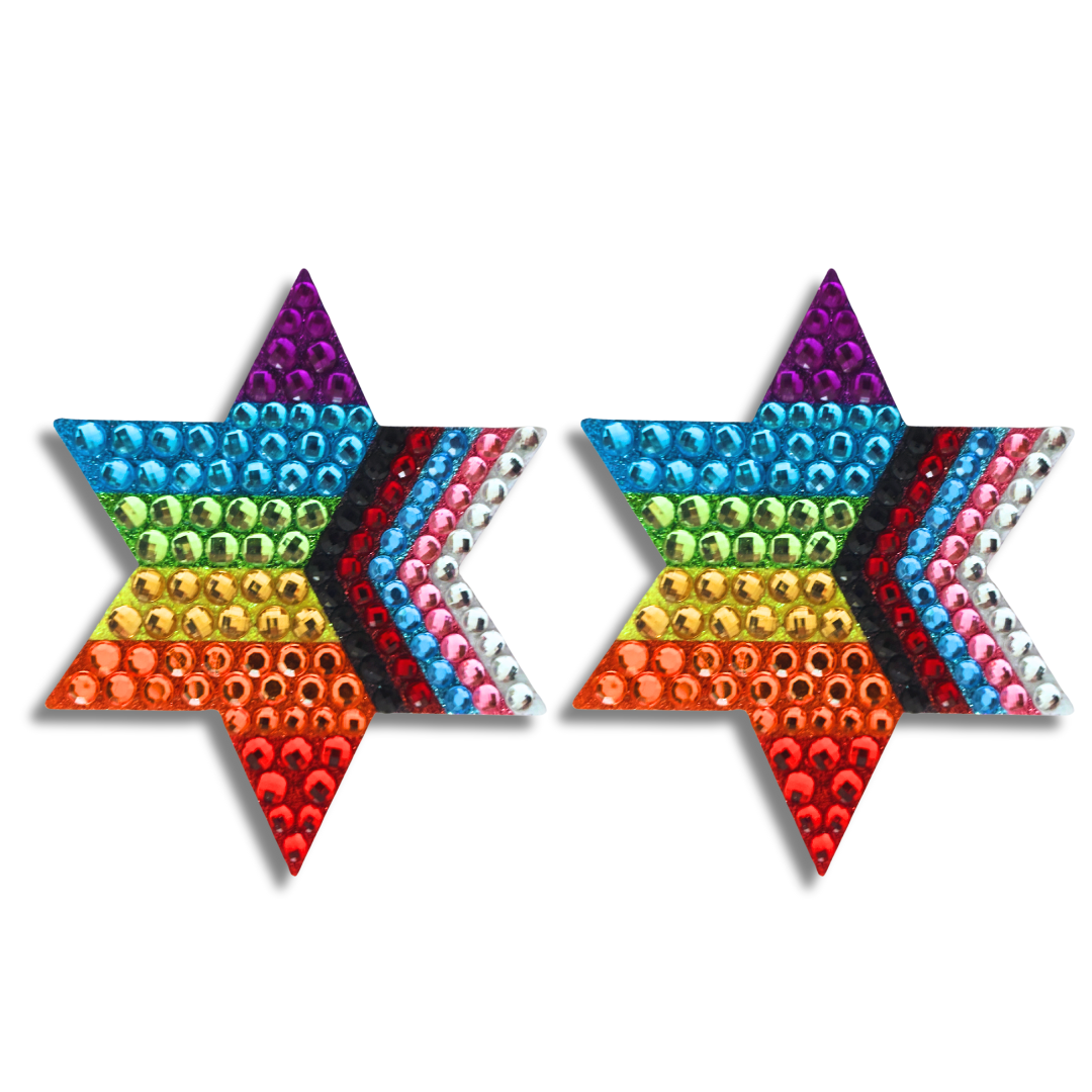 ONE LOVE Pride Progress Stars Nipple Pasties, Covers