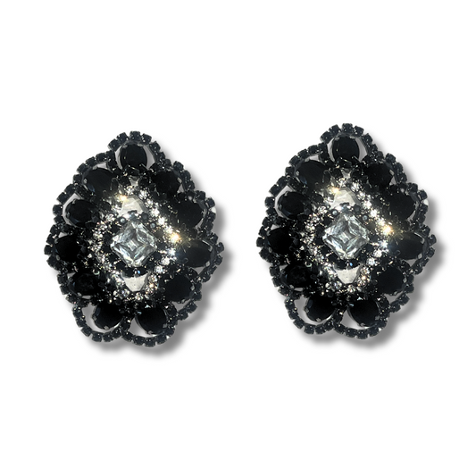 COCO CABARET Intricate and Gorgeous Design Black Gem &  Rhinestone  Nipple Pasties,  Covers (2pcs)