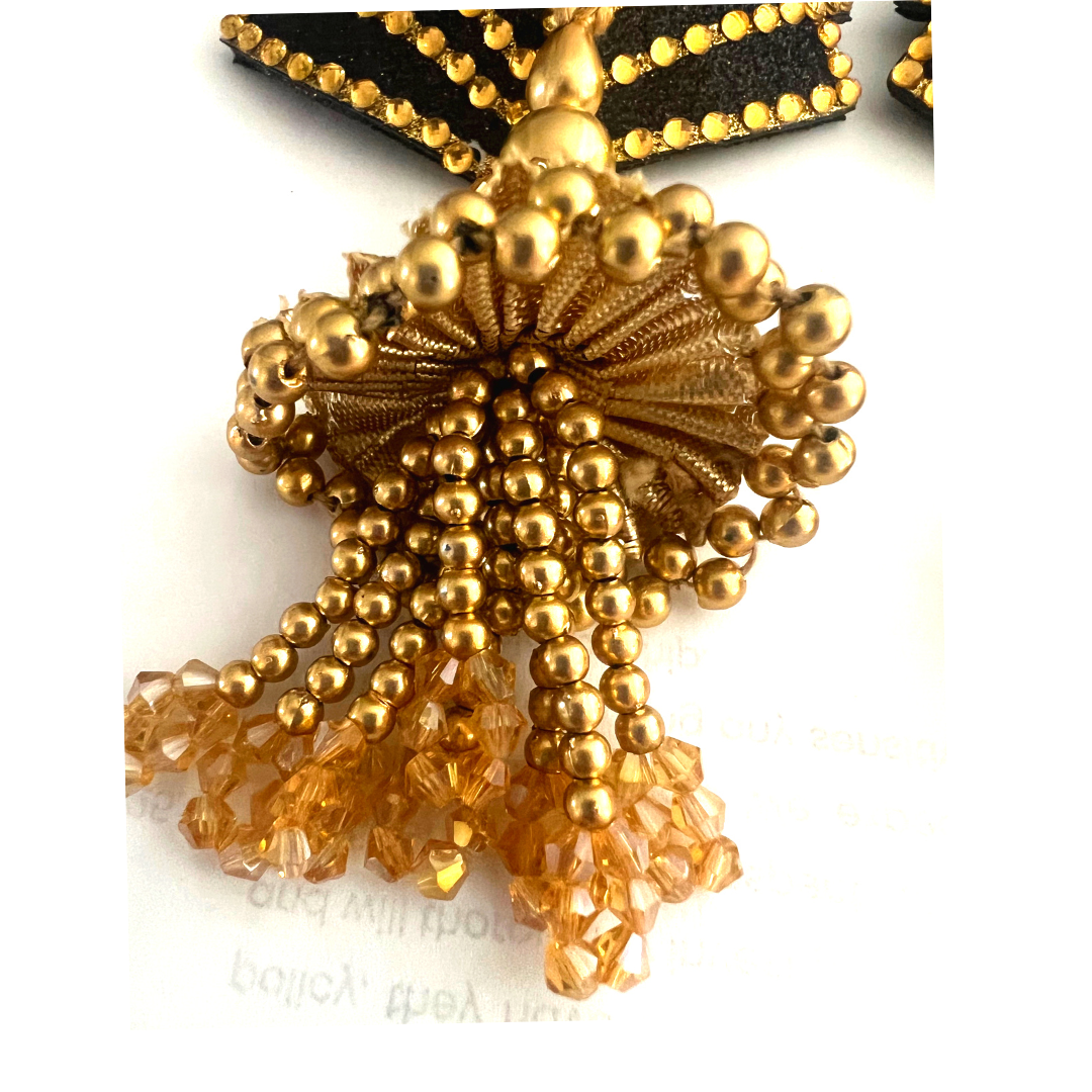 FANGIRL Black and Gold Nipple Cover, Pasties (2pcs) Pasties with Tassels