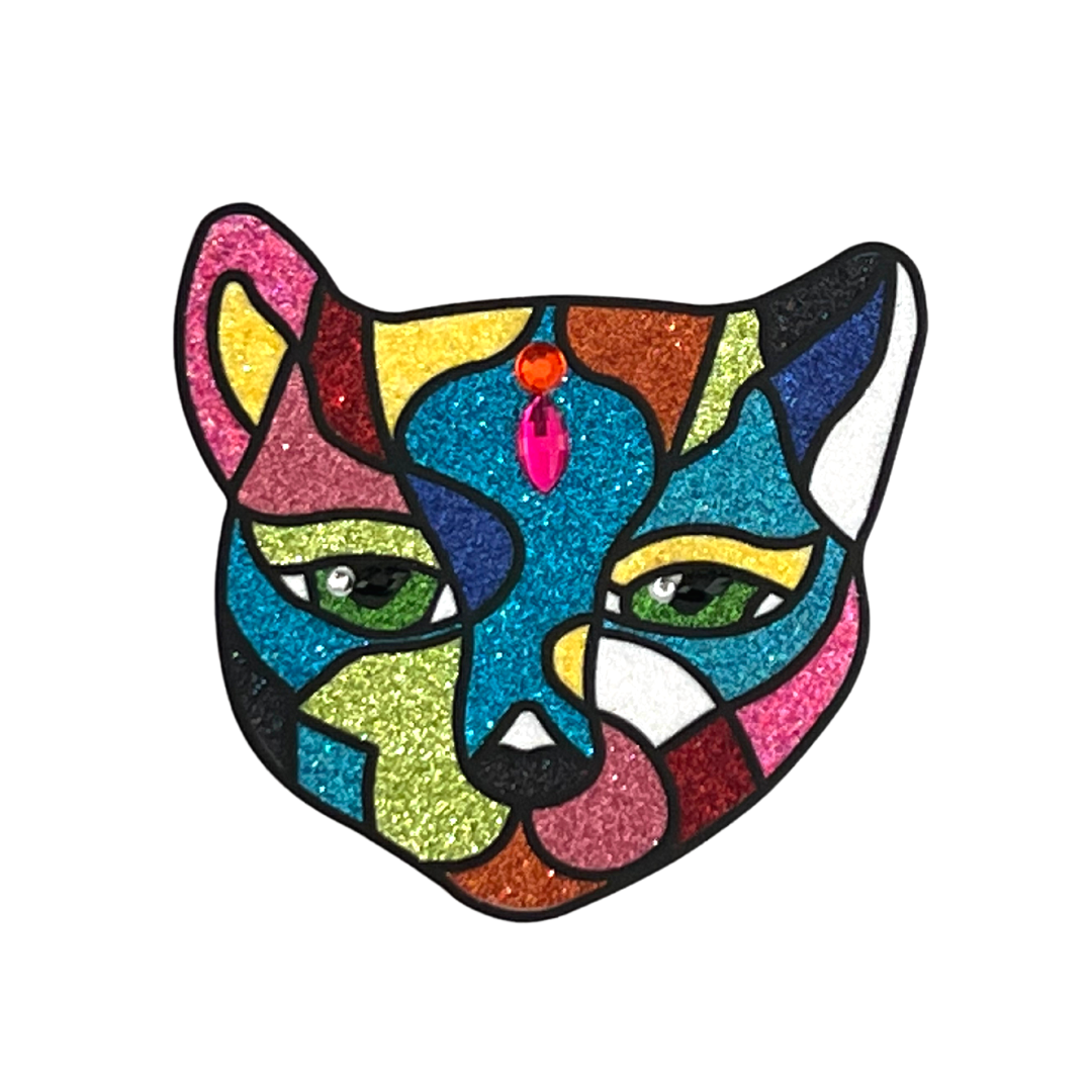 FANCY FEAST Cat Glitter & Gem Nipple Pasty, Nipple Cover (2pcs) for Lingerie Festivals Carnival Burlesque Rave Pride