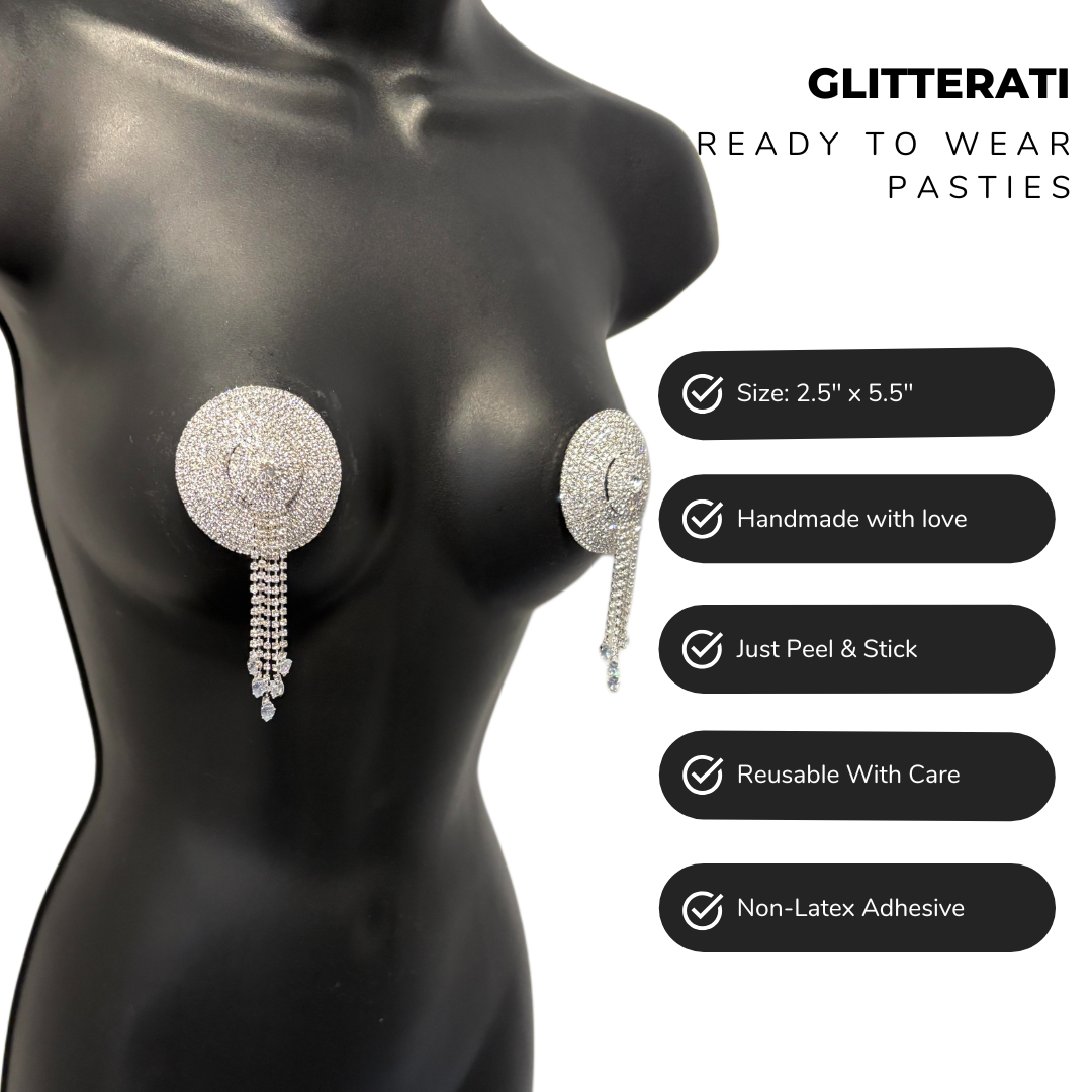 GLITTERATI Rhinestone Tassel Nipple Pasties (2pcs)