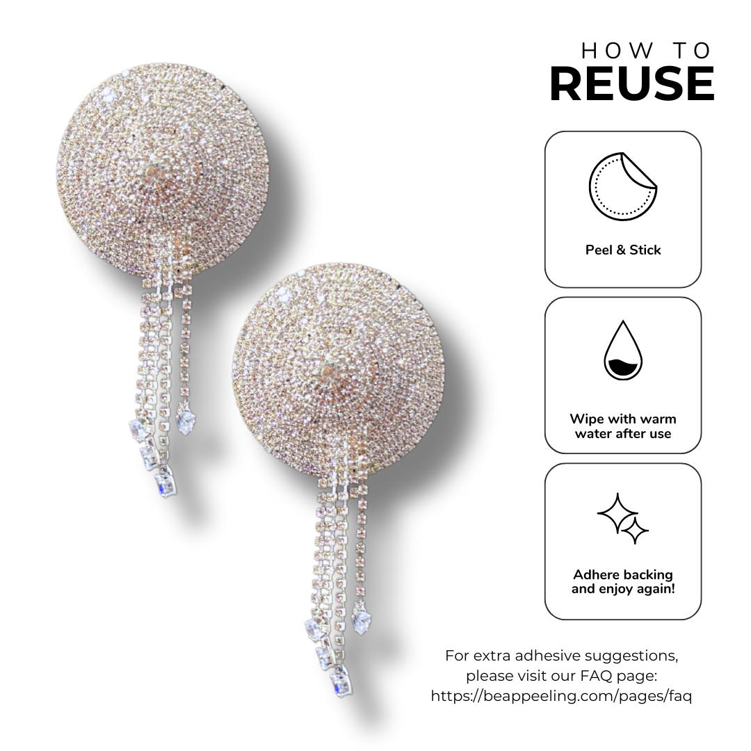 GLITTERATI Rhinestone Tassel Nipple Pasties (2pcs)