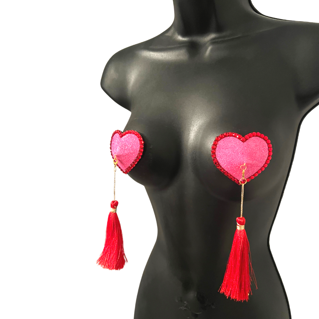 Love Bomb Bundle - 2 pairs (4 pcs) Heart Nipple Pasties for Burlesque Lingerie Festivals Valentines – SALE