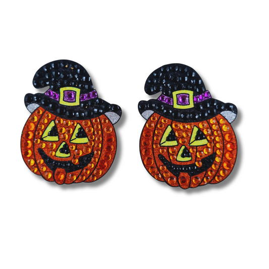 HAPPY JACK Pumpkin Nipple Pasties, Covers (2pcs) in Orange and Black Glitter and Gems