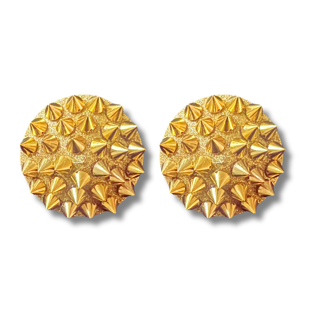 SPIKE Gold Glitter and Gold Spike Pasties Nipple Covers (2pcs)