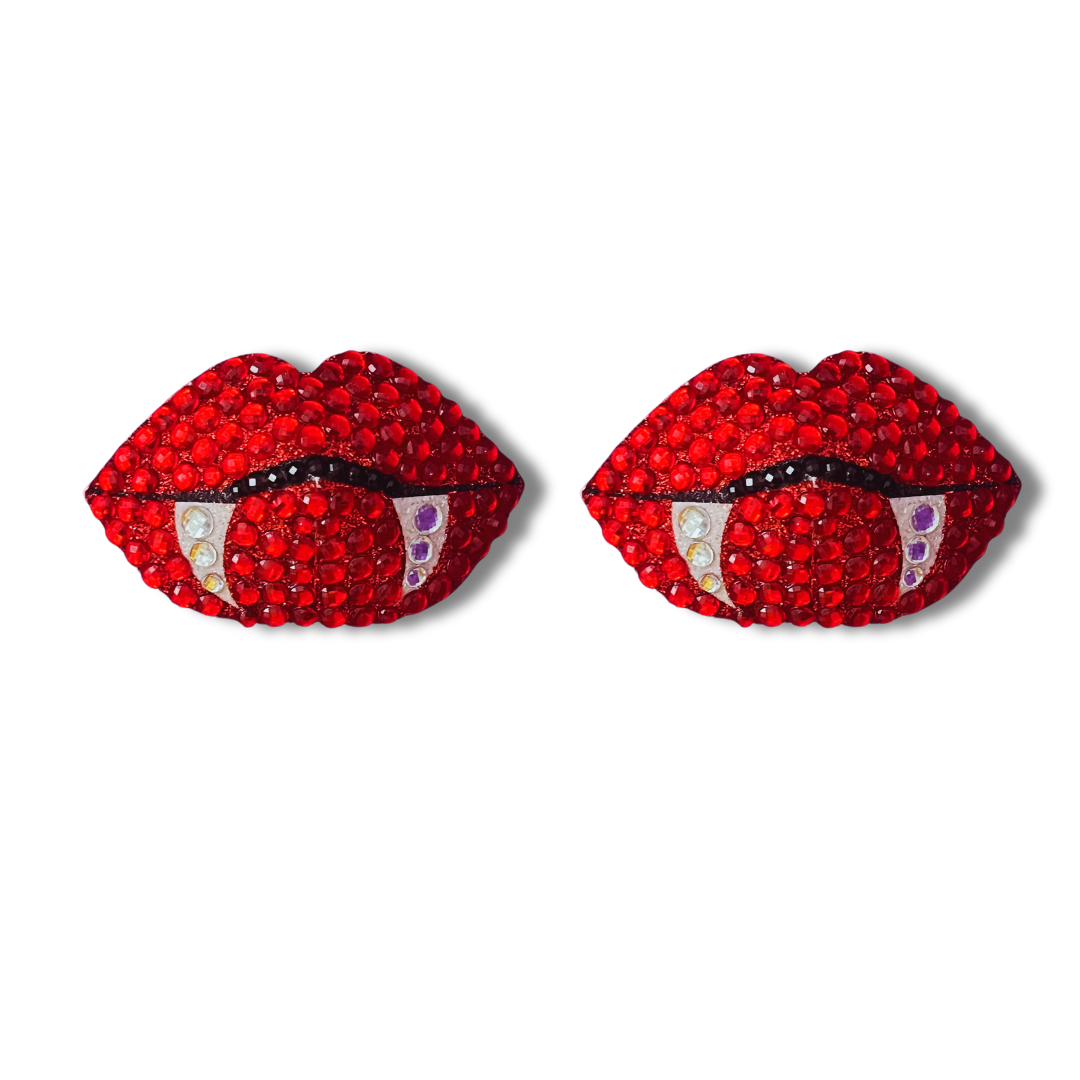 VAMP Formed Lips with Fangs Nipple Pasties, Covers (2pcs)