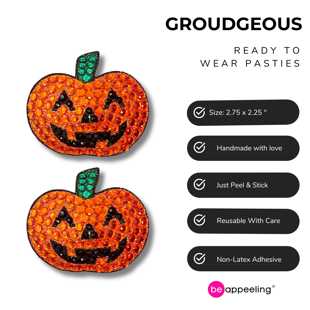 GOURDGEOUS Happy Pumpkin Nipple Pasty, Nipple Cover (2pcs)