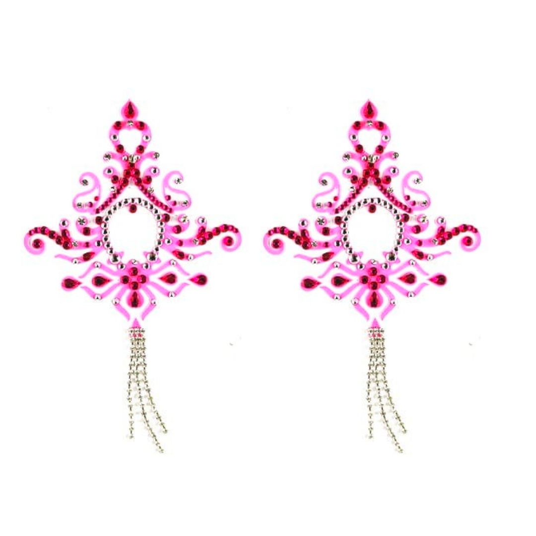 Jasmine Rhinestone & Crystal Intricate Nipple Pasties, Covers (2pcs) for Burlesque Raves Lingerie and Festivals