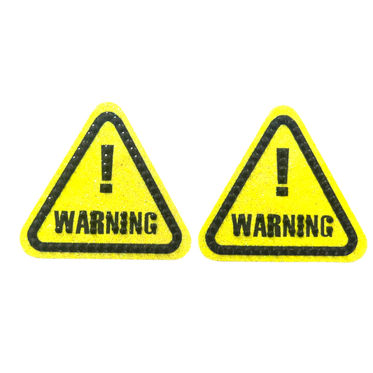 WARNING SIGNS Construction Theme Nipple Pasties, Covers (2pcs) for Lingerie, Body Art, Halloween, Burlesque, Festivals