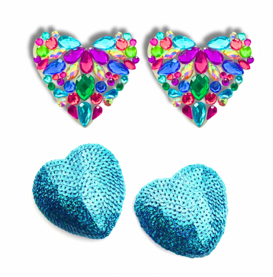 COLOR ME FABULOUS 2 paires (4 pcs) Cache-tétons coeur