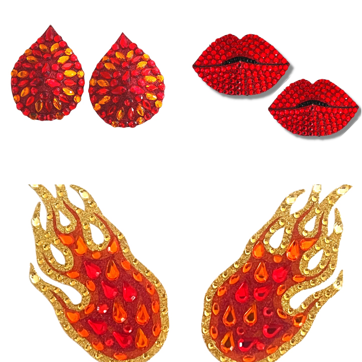 Hot Sauce Bundle (3 pairs / 6 pcs) Nipple Pasties for Burlesque Lingerie Carnival and Festivals – SALE