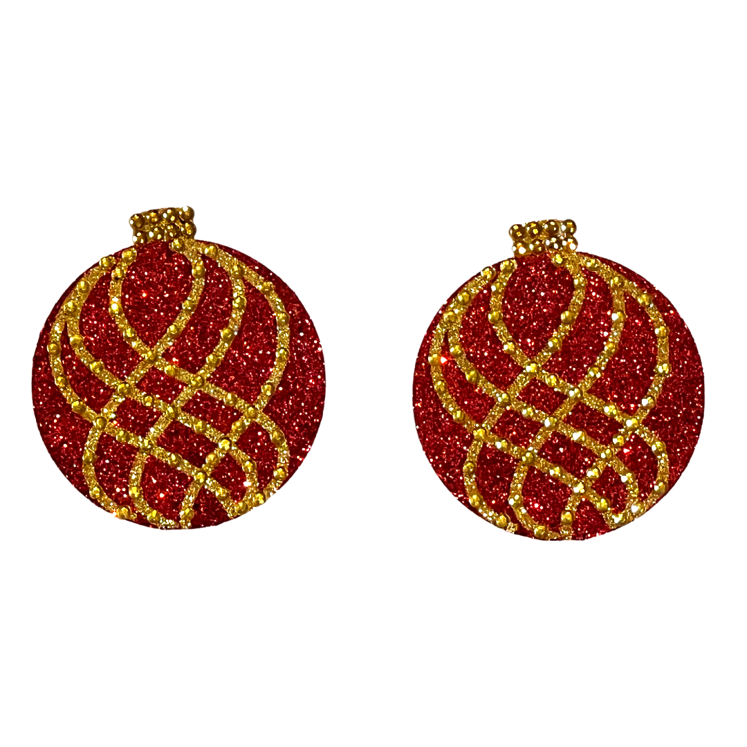 JINGLE BALLS Paillettes de Noël et gemmes pour tétons, cache-tétons (2 pièces) pour festivals de lingerie, carnaval, burlesque, rave –