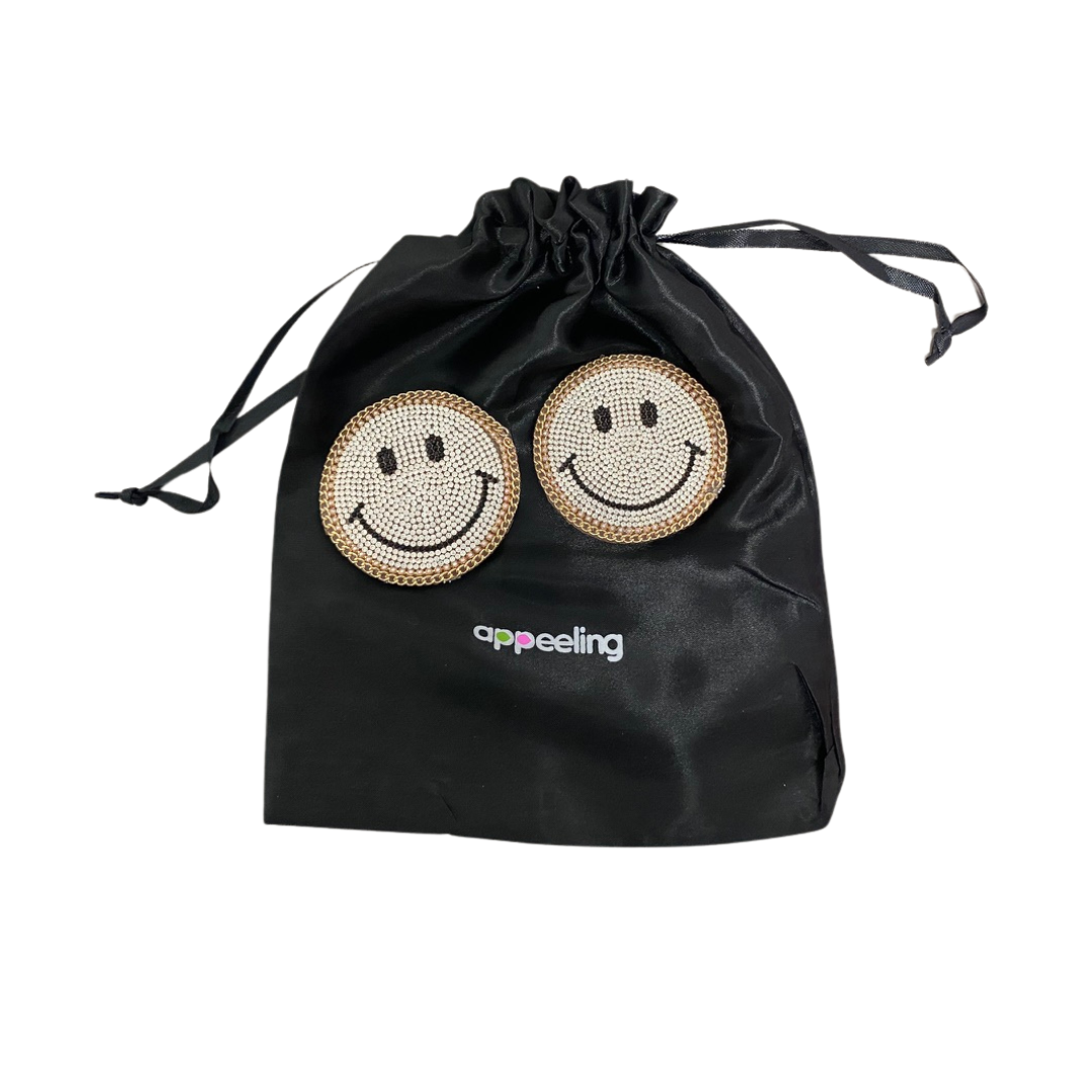 Happy Daze Strass Happy Face Nipple Pasty, Couvertures pour Raves Burlesque Lingerie Festivals