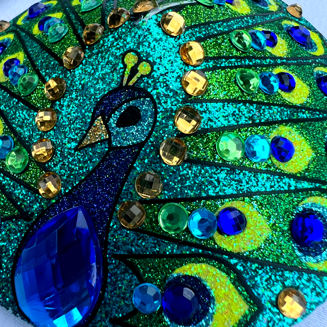PROUD MARY Glitter and Gem Peacock Nipple Pasty, Cover for Lingerie Festivals Carnival Burlesque Rave