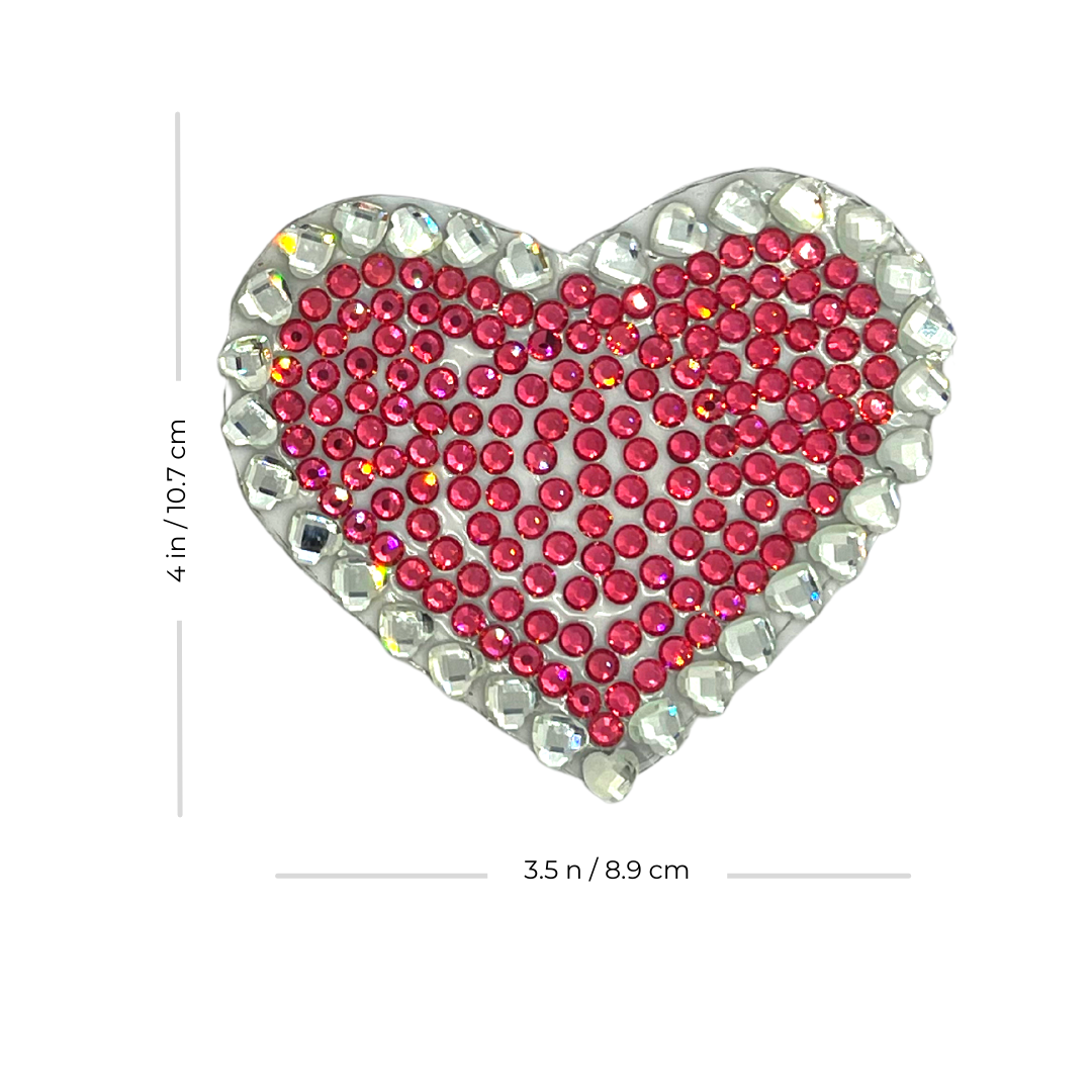 Appelant 'Pink Sugar' Heart Pink Crystal Nipple Pasties, couvertures pour les raves de lingerie burlesque