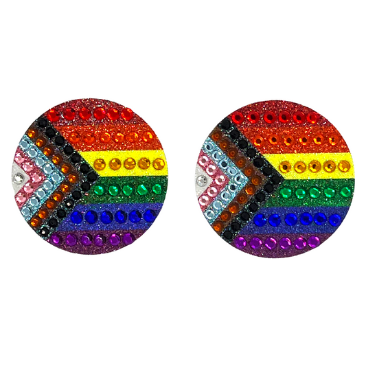 Progress  Glitter & Crystal Pride Progress Nipple Pasties, Covers