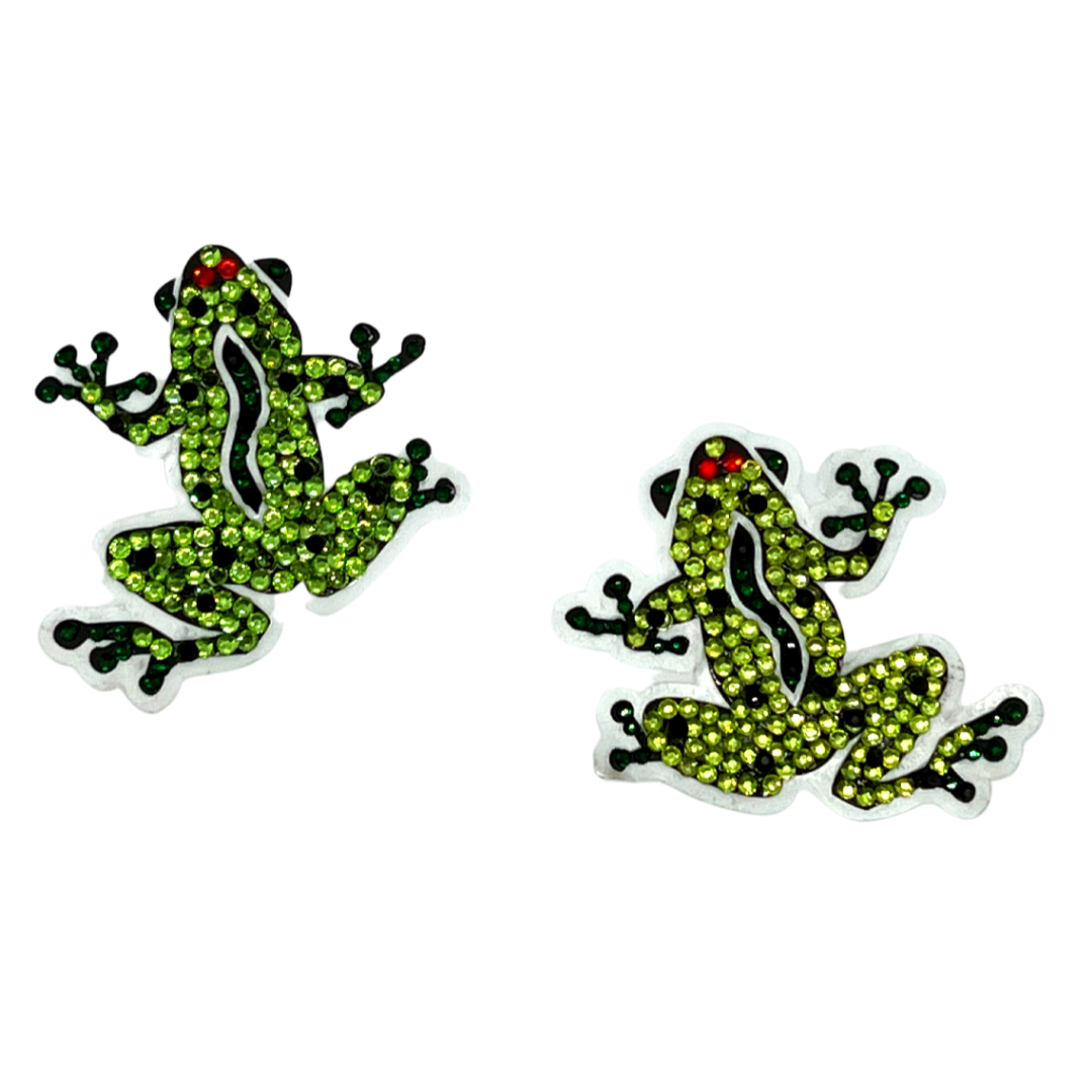 Jerimiah Frog Crystal Complexe Nipple Pasties, Couvertures pour Burlesque Rave Lingerie