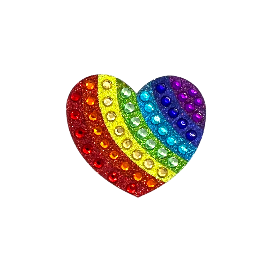 SPARKY - Glitter and Gem Heart Nipple Pasties, Couvertures pour festivals, Pride Rave Burlesque Lingerie pâteuse