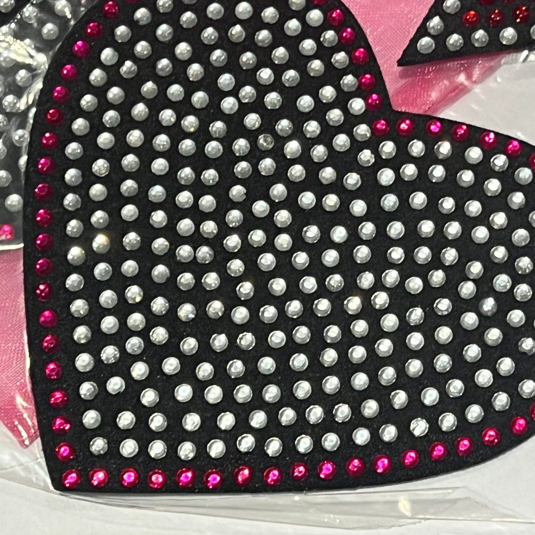 ROCK STAR BUNDLE - 2 pares de empanadas reutilizables para pezones con forma de corazón de cristal, cubiertas (4 piezas) para lencería y festivales Burlesque Raves – VENTA