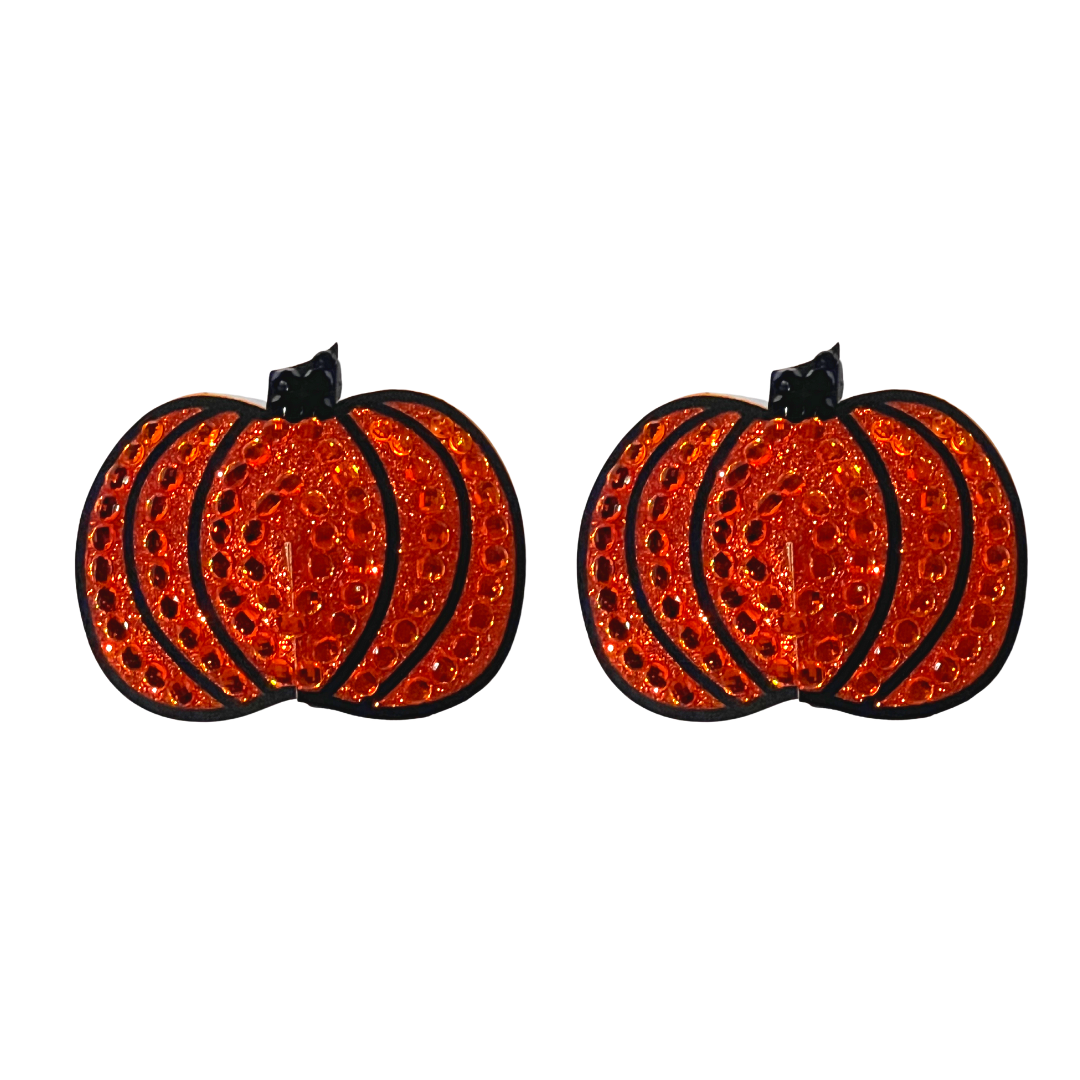 CUTIE PIE Calabaza Glitter &amp; Crystal Intrincados Pezones, Cubiertas (2pcs) para Burlesque Raves Lencería Raves y Festivales