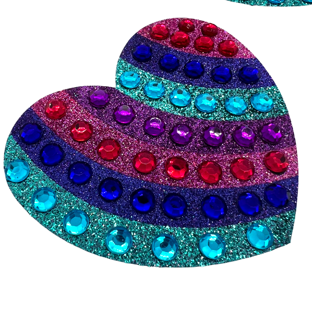 BILLIE - Glitter Heart Pride Nipple Pasties, Cubiertas para festivales, Raves Burlesque Lingerie