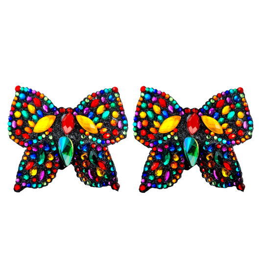 MADAME BUTTERFLY Glitter & Gem Butterfly Pasties Nipple Covers (2pcs) for Burlesque Lingerie Raves Festivals