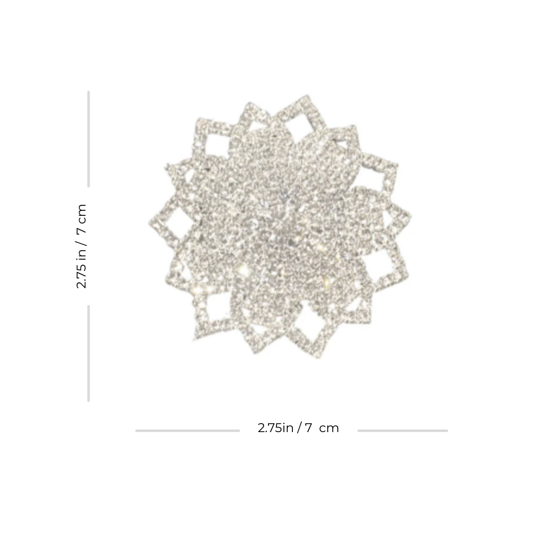 ELSA Rhinestone Snowflake Pasties, Nipple Covers (2 pcs) for Burlesque, Raves, Fesitvals, Lingerie