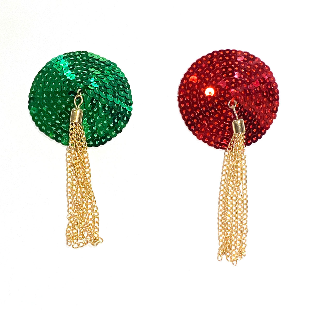 DANCER &amp; PRANCER ( 2 Pairs Bundle) DANCER Red Sequin Pasties, Bijoux de corps, Glands burlesques, Couvre-tétons