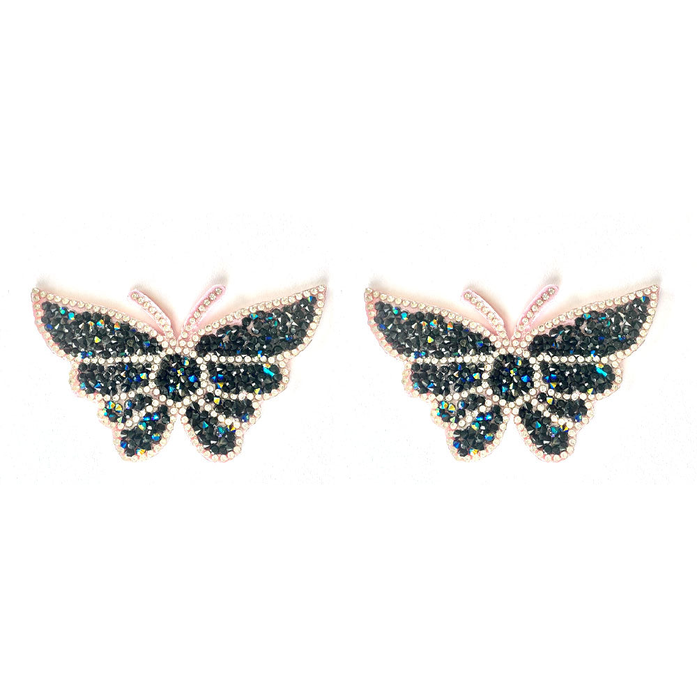 Mina Butterfly Pezón Pasties, Cubiertas (2pcs) para Burlesque, Raves, Festivales y Lencería